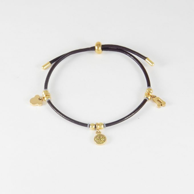 P2963  PULSERA CON DIJES DORADA