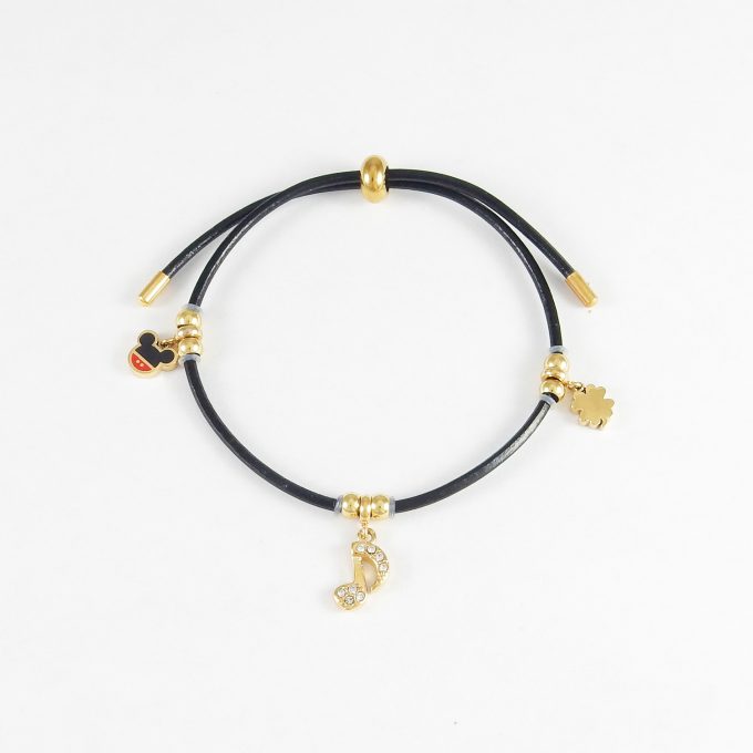P2990  PULSERA CON DIJES DORADA