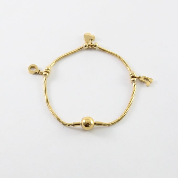P2999  PULSERA CON DIJES DORADA