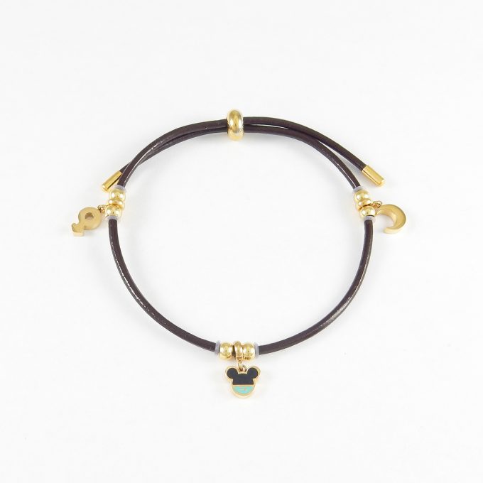 P3007  PULSERA CON DIJES DORADA