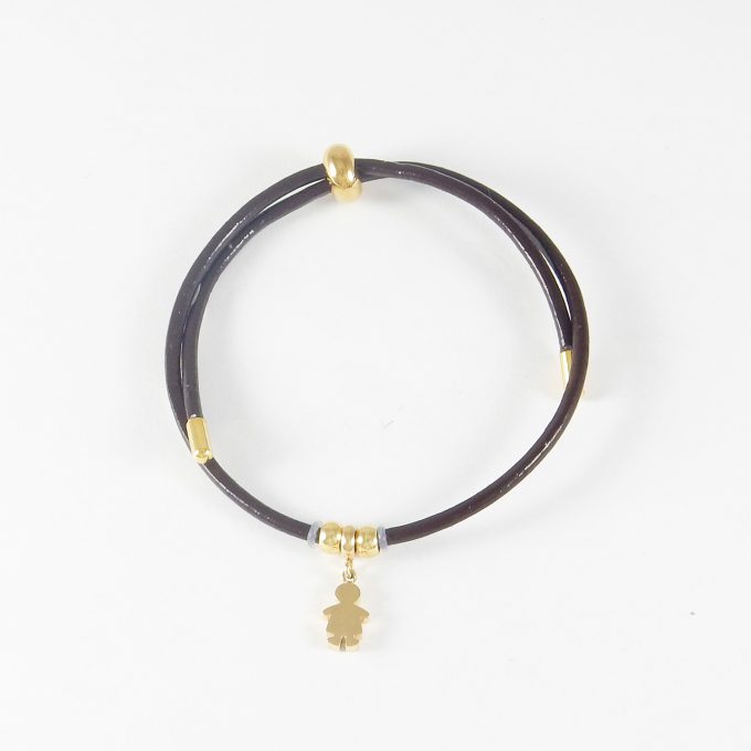P3018  PULSERA CON DIJE DORADO