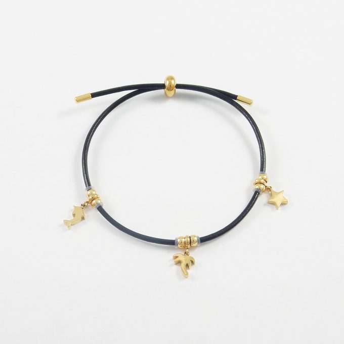 P3053  PULSERA CON DIJES DORADA