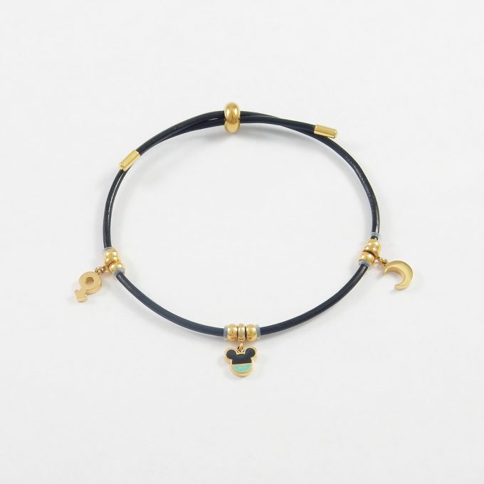 P3054  PULSERA CON DIJES DORADA