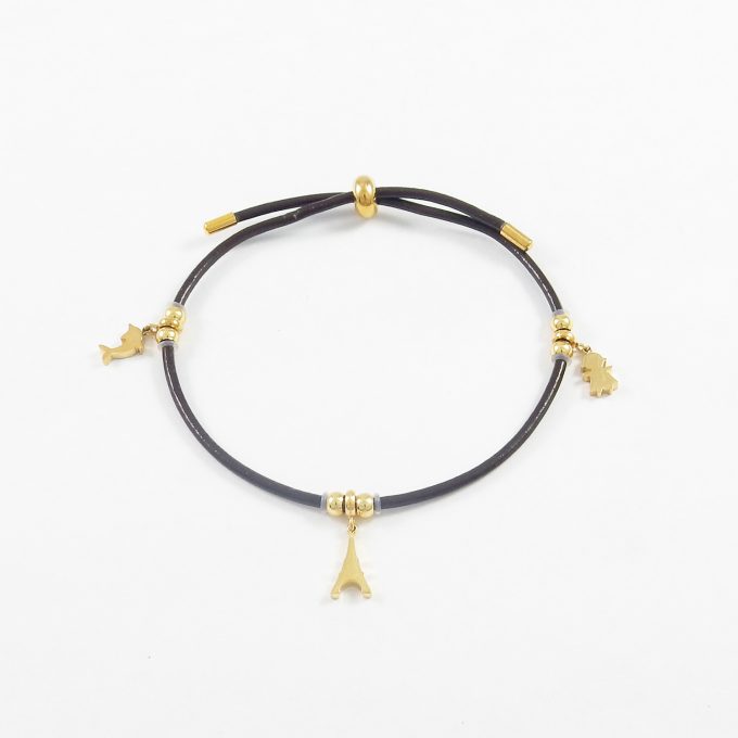 P3095  PULSERA CON DIJES DORADA