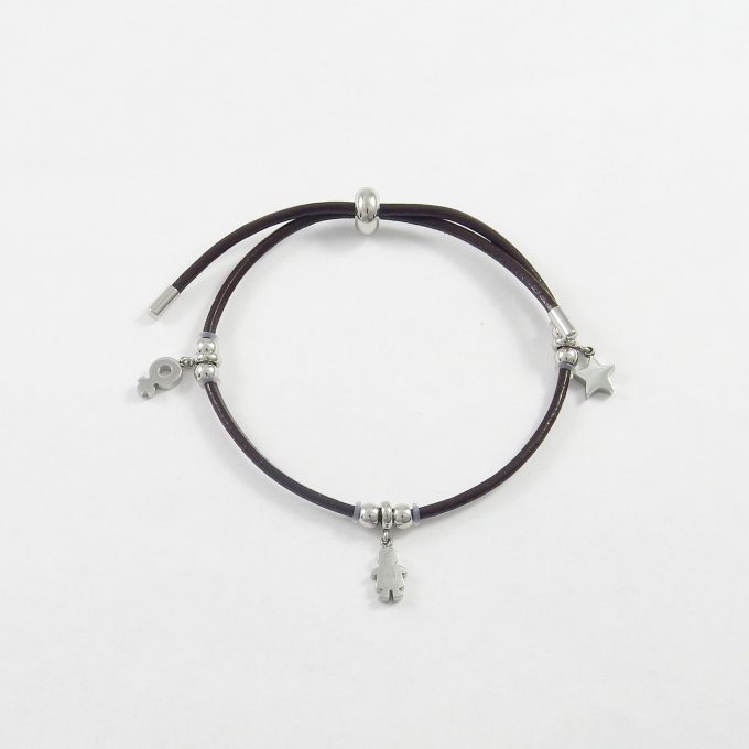 P3097  PULSERA CON DIJES ACERO