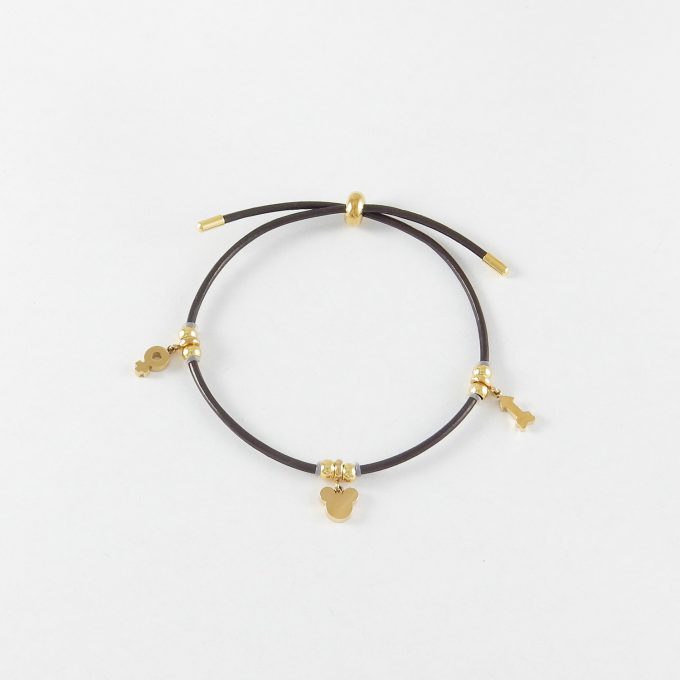 P3108  PULSERA CON DIJES DORADO